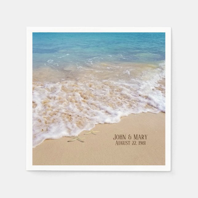 Serviette En Papier Mariage Anniversaire (Devant)