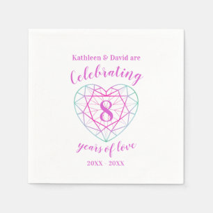 Serviette En Papier Mariage anniversaire 8 ans d'amour serviettes
