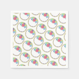 Serviette En Papier Mariage Anniversaire Fête des mariées Floral Round