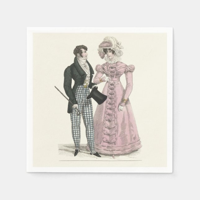 Serviette En Papier Mariage Antique Mode Homme Femme 1823 (Devant)