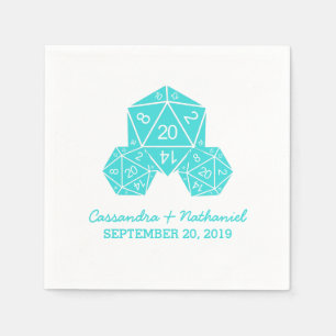 Serviette En Papier Mariage Aqua D20 Dice