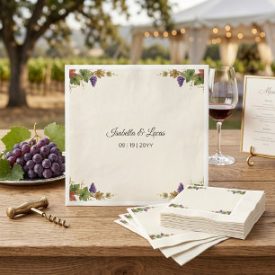 Serviette En Papier Mariage aquarelle au vignoble de Napa Valley