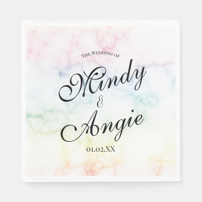 Serviette En Papier Mariage arc-en-ciel gay script (Devant)