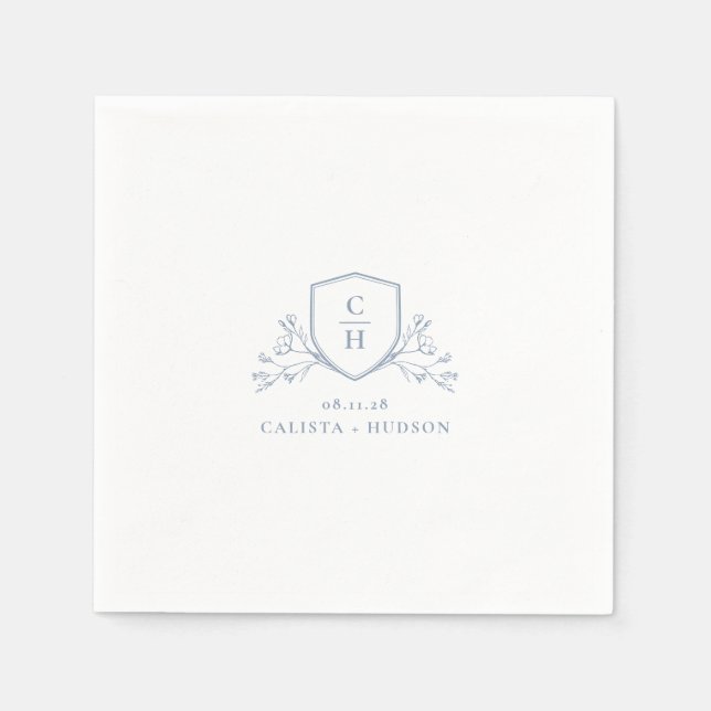 Serviette En Papier Mariage Armoiries Monogramme BRUNSWICK (Devant)