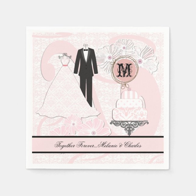 Serviette En Papier Mariage Attire Papier personnalisé serviettes (Devant)