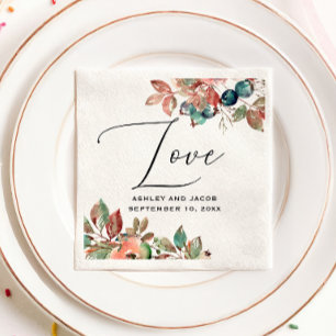 Serviette En Papier Mariage au Jardin Botanique   Scénario de Forêt Au