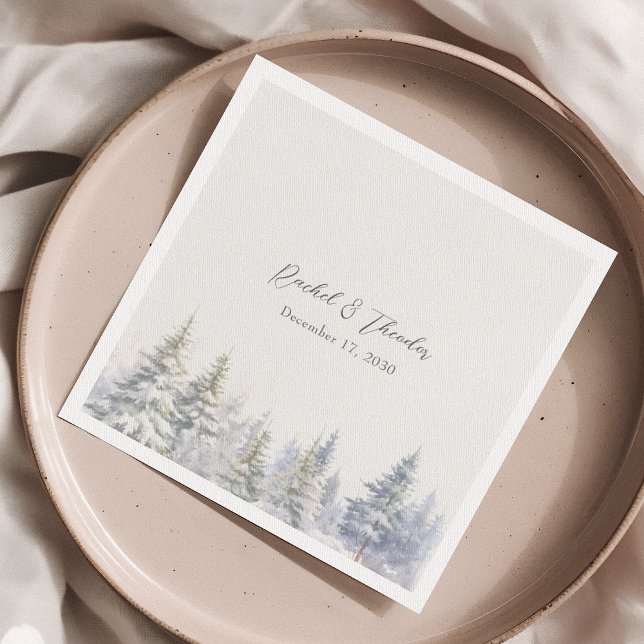 Serviette En Papier Mariage au Pin Rustique (Créateur téléchargé)
