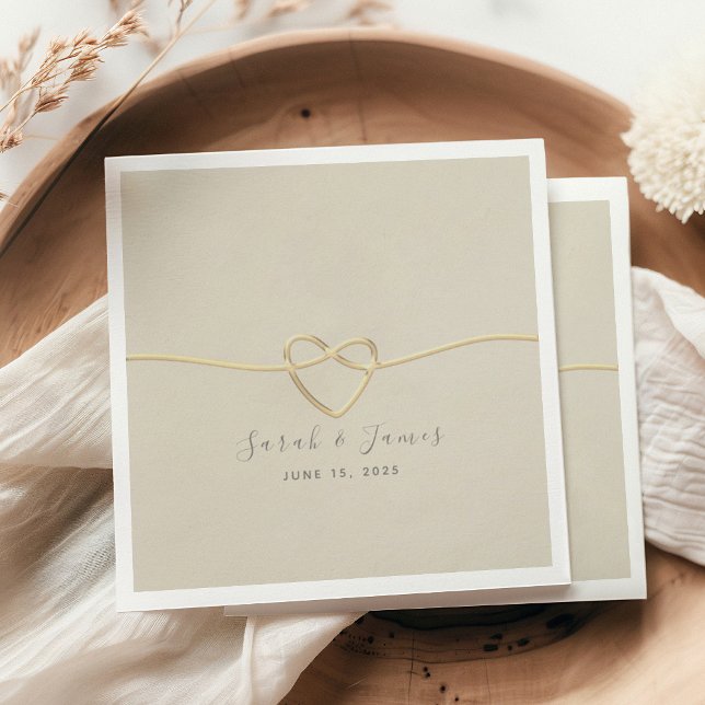 Serviette En Papier Mariage au script doré (Créateur téléchargé)