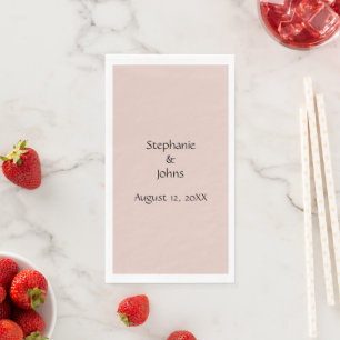 Serviette En Papier Mariage au sel rose personnalisé monogramme couple