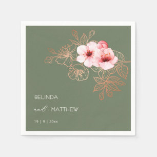 Serviette En Papier Mariage au thème de la floraison de cerisier rose 