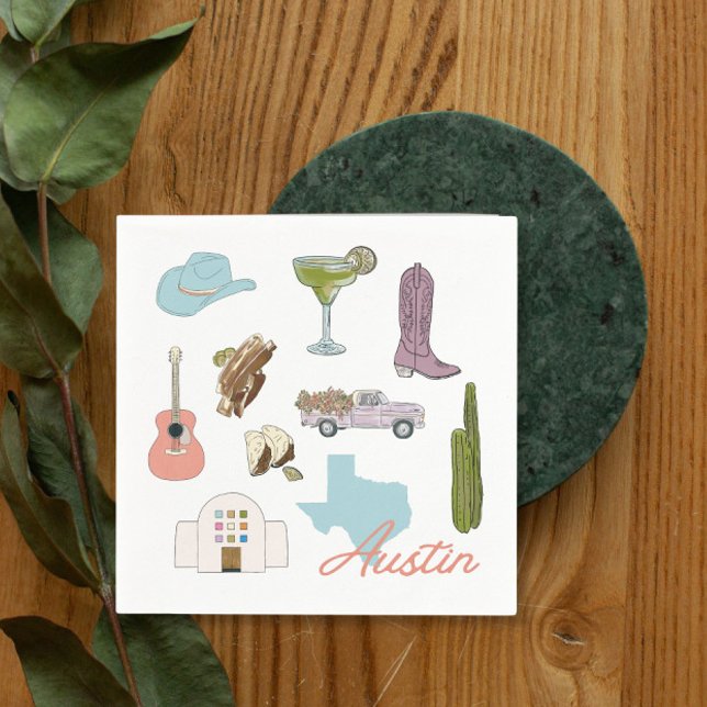 Serviette En Papier Mariage Austin Texas Bachelorette (Créateur téléchargé)