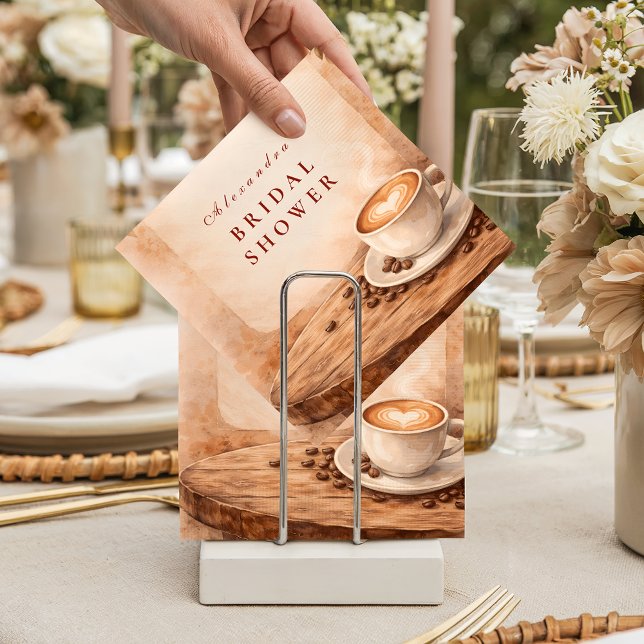 Serviette En Papier Mariage Automnal Amour Latte (Créateur téléchargé)
