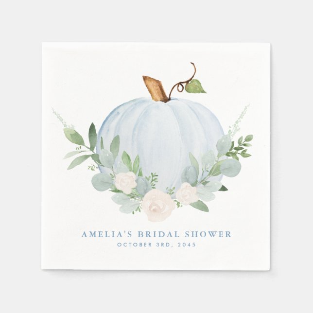 Serviette en papier Mariage Automnal Citrouille Bl (Devant)