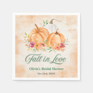 Serviette En Papier Mariage Automnal Citrouille Tomber en Amour Shower