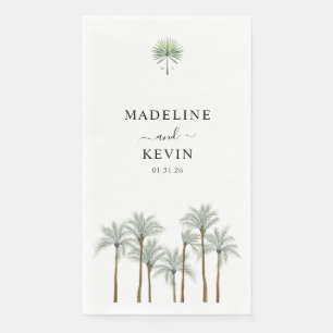 Serviette En Papier Mariage aux Palmiers à Monogramme