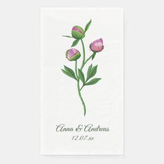 Serviette En Papier Mariage aux Pivoines