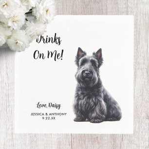 Serviette En Papier Mariage avec un Terrier Écossais 