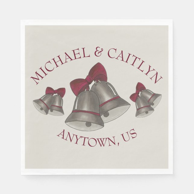 Serviette En Papier Mariage Bells Anniversaire Engagement Party Chimes (Devant)