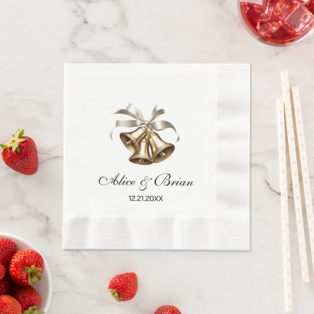 Serviette En Papier Mariage Bells Réception Cocktail (En situation)