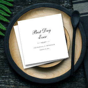 Serviette En Papier Mariage "Best Day Ever" personnalisé