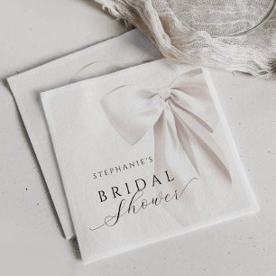 Serviette En Papier Mariage Blanc avec Ruban