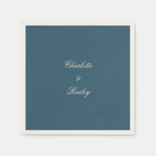 Serviette En Papier Mariage blanc de la marine