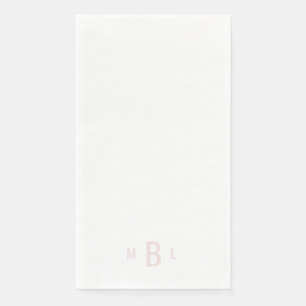 Serviette En Papier Mariage blanc de Monogramme moderne