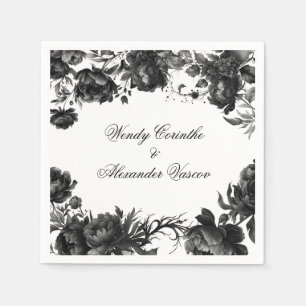 Serviette En Papier Mariage blanc gothique classique