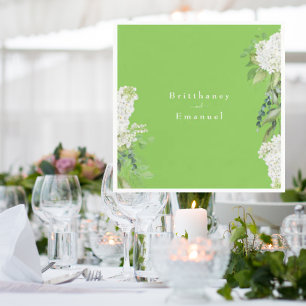Serviette En Papier Mariage blanc Hydrangea Lime vert