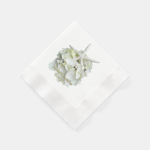 Serviette En Papier Mariage blanc Hydrangea Starfish