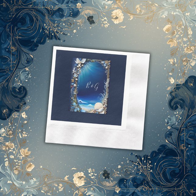 Serviette En Papier mariage bleu côtier (Créateur téléchargé)