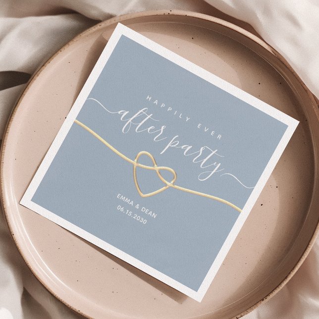 Serviette En Papier Mariage bleu Dusty après des serviettes de fête (Créateur téléchargé)