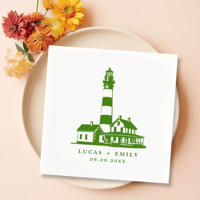 Serviette En Papier Mariage bleu foncé Nautical Seaside (Créateur téléchargé)