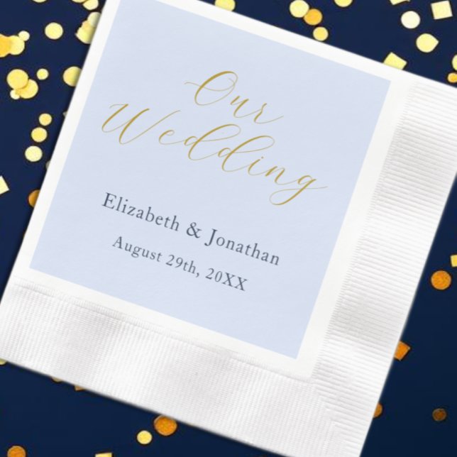 Serviette En Papier Mariage Bleu Opulent (Créateur téléchargé)