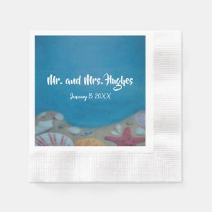 Serviette En Papier Mariage bleu profond
