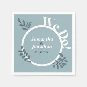 Serviette En Papier Mariage bleu simple