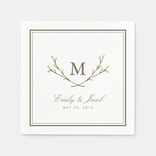 Serviette En Papier Mariage Blisser Branches (Devant)