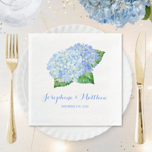 Serviette En Papier Mariage Blue Hydrangea
