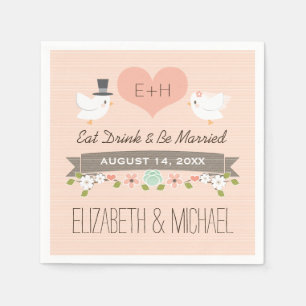 Serviette En Papier Mariage Blush Inséparable Dove