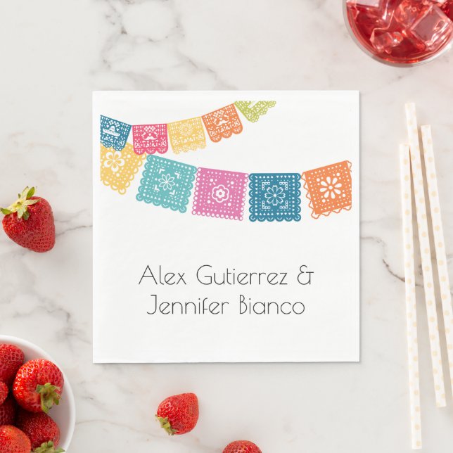 Serviette En Papier Mariage - Boda - Mariage Papel Picado (En situation)