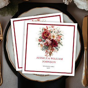 Serviette En Papier Mariage Bohème d'Automne Floral Eucalyptus à Marsa