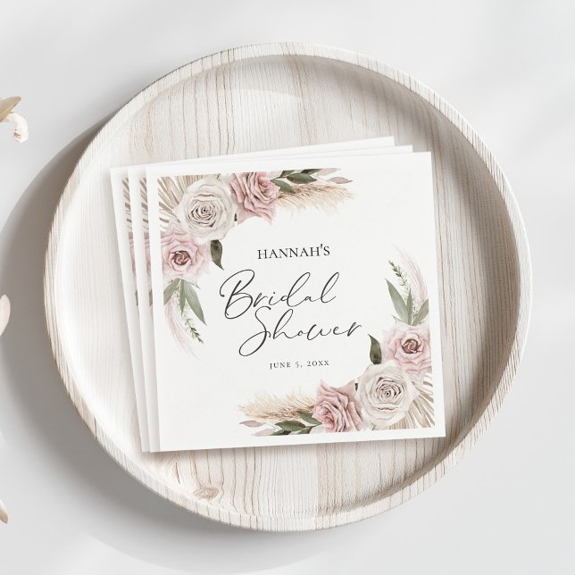 Serviette En Papier Mariage Bohème Fleurs (Créateur téléchargé)