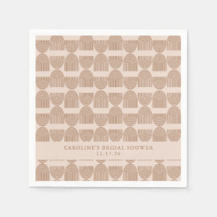 Serviette En Papier Mariage Bohème Géométrique Terracotta Personnalisé