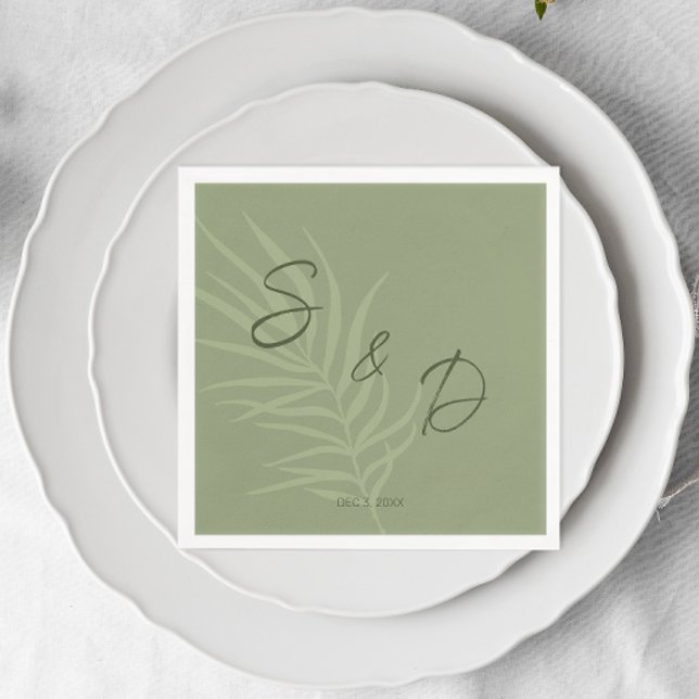 Serviette En Papier Mariage Bohème Personnalisé (Personalized Monogram Boho Napkins)