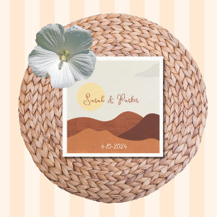 Serviette En Papier Mariage Bohème Terracotta Coucher de Soleil Désert
