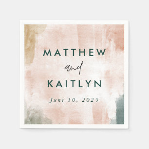 Serviette En Papier Mariage Boho d'automne Abstrait moderne