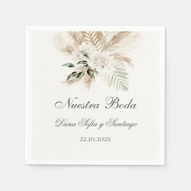 Serviette En Papier Mariage Boho espagnol (Devant)