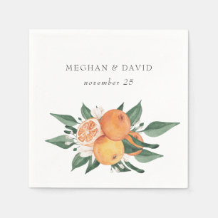 Serviette En Papier Mariage botanique de fleurs d'oranger
