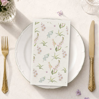 Serviette En Papier Mariage Botanique de Prairie Anglaise