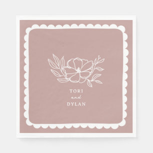 Serviette En Papier Mariage botanique rose floral